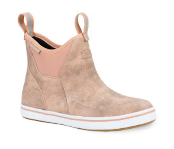 XTRATUF Women's Leather Ankle Deck Boots -  Pink Cream