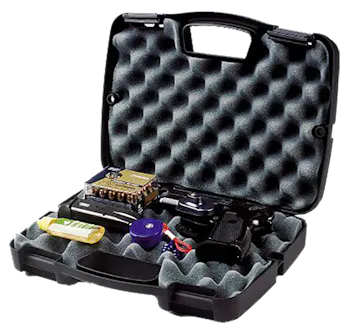 Plano SE Pistol Case made of Polymer with Black Finish, Foam Padding & Latches