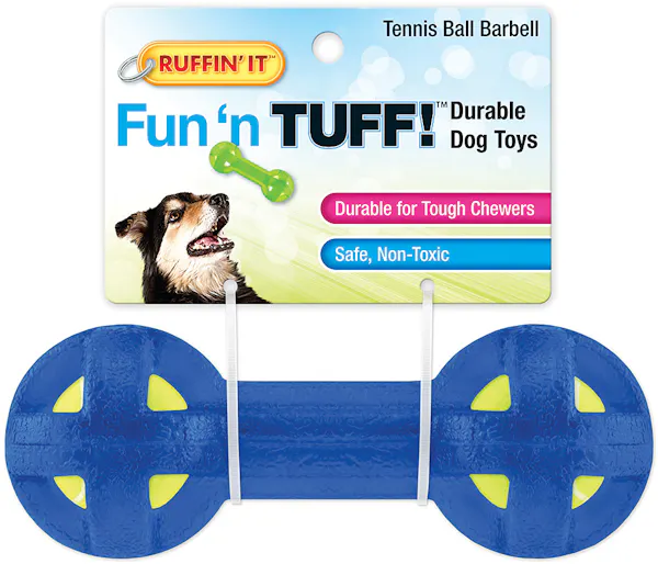 RUFFIN' IT Fun 'N Tuff Tennis Dumbell Toy