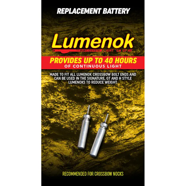 Lumenok Replacement Batteries for Crossbow Nocks - For Bolt Ends 2 pk.