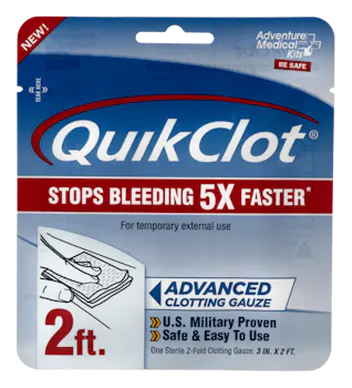 Adventure Medical Kits QuikClot Stop Bleeding White Clotting Gauze