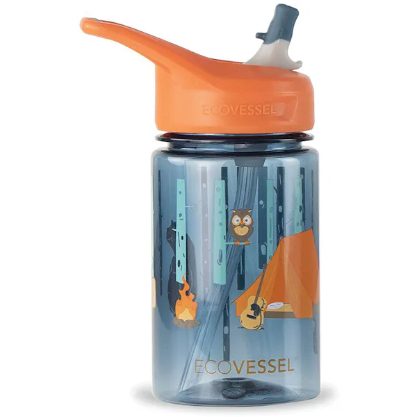 ECO VESSEL Splash Kids Tritan 12 Ounce Single Wall Plastic Bottle with Straw Top