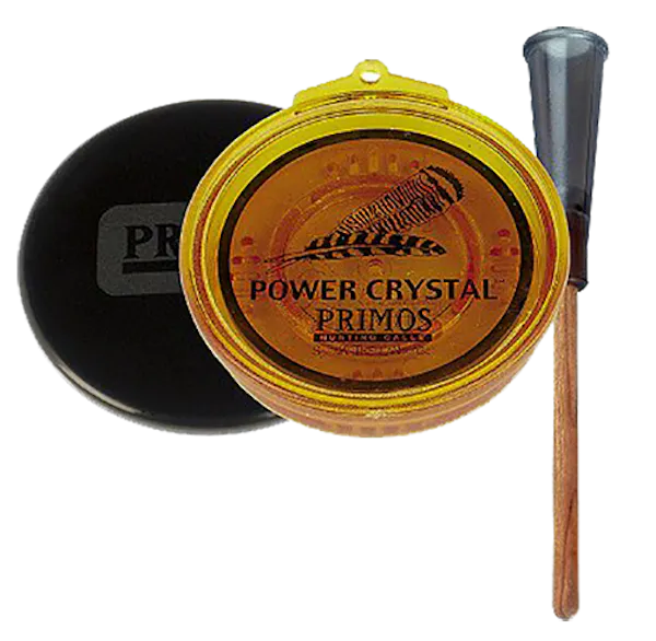 Primos Power Crystal Turkey Friction Call Turkey Hen Sounds Attracts Turkeys Multi Color Crystal/Wood