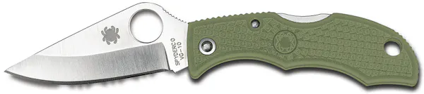 Spyderco Ladybug 3 - 1.94" Folding Knife - Clip Point Plain VG-10 SS Blade Foliage Green FRN Handle