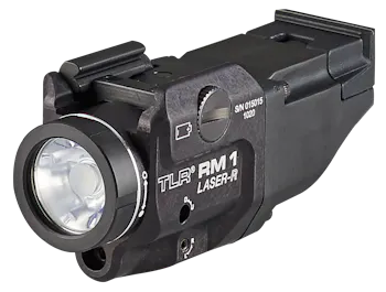 Streamlight TLR RM 1 Weapon Light w/Laser 140/500 Lumens Output White LED Light Red Laser 140 Meters Beam Rail Grip Clamp Mount Black Anodized Aluminum