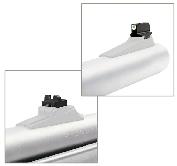 Truglo TRUGLO TFX Pro SIGHT Square Green with White Outline Front/Black Rear Black for Remington Shotgun with Dovetail Mount