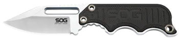 S.O.G Instinct Mini 1.90" Fixed Blade Knife - Clip Point Plain Satin Polished 5Cr15MoV SS Blade Black/Silver G10/SS Handle Includes Lanyard/Sheath