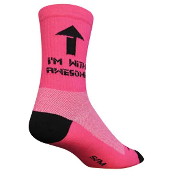 SOCKGUY Awesome 6" Crew Pink 