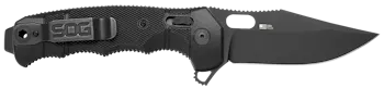 S.O.G Seal XR 3.90" Folding Knife - Black Cerakote S35VN SS Blade Black GRN Handle Includes Belt Clip
