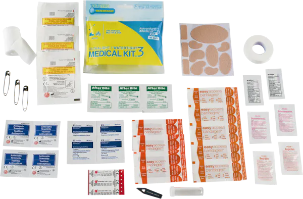 Adventure Medical Kits Ultralight / Watertight #3 Medical Kit Treats Injuries/Illnesses Waterproof White