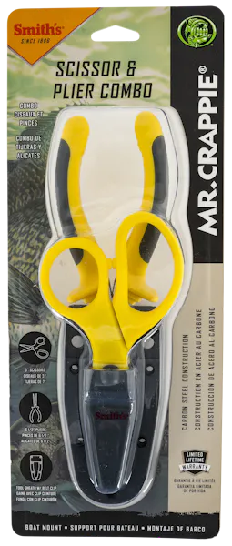 Smiths Products Mr. Crappie Pliers & Scissor Combo Gray/Yellow Handle