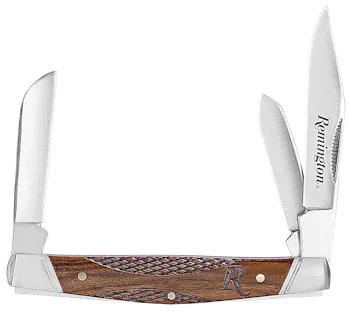 Remington Accessories Woodland Stockman Folding Stainless Steel Blade Brown w/Remington Logo Wood Handle