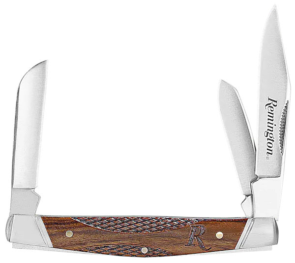 Remington Accessories Woodland Stockman Folding Stainless Steel Blade Brown w/Remington Logo Wood Handle
