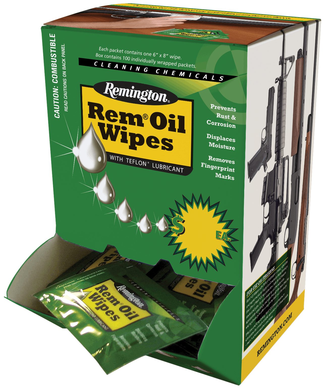 Remington Rem Oil Cleans, Lubricates, Protects Single Pack Wipes-img-0