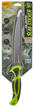 Smiths Products Mr. Crappie Slab Sticker 7" Fixed Fillet Plain 420HC SS Blade Gray/Green TPE Handle Includes Sheath