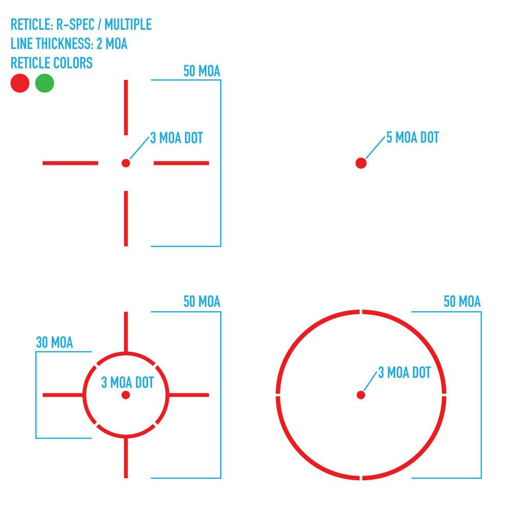 Sightmark Ultra Shot R-Spec 1x33x24mm 3/5/30/50 MOA Green/Red Multi Reticle-img-2