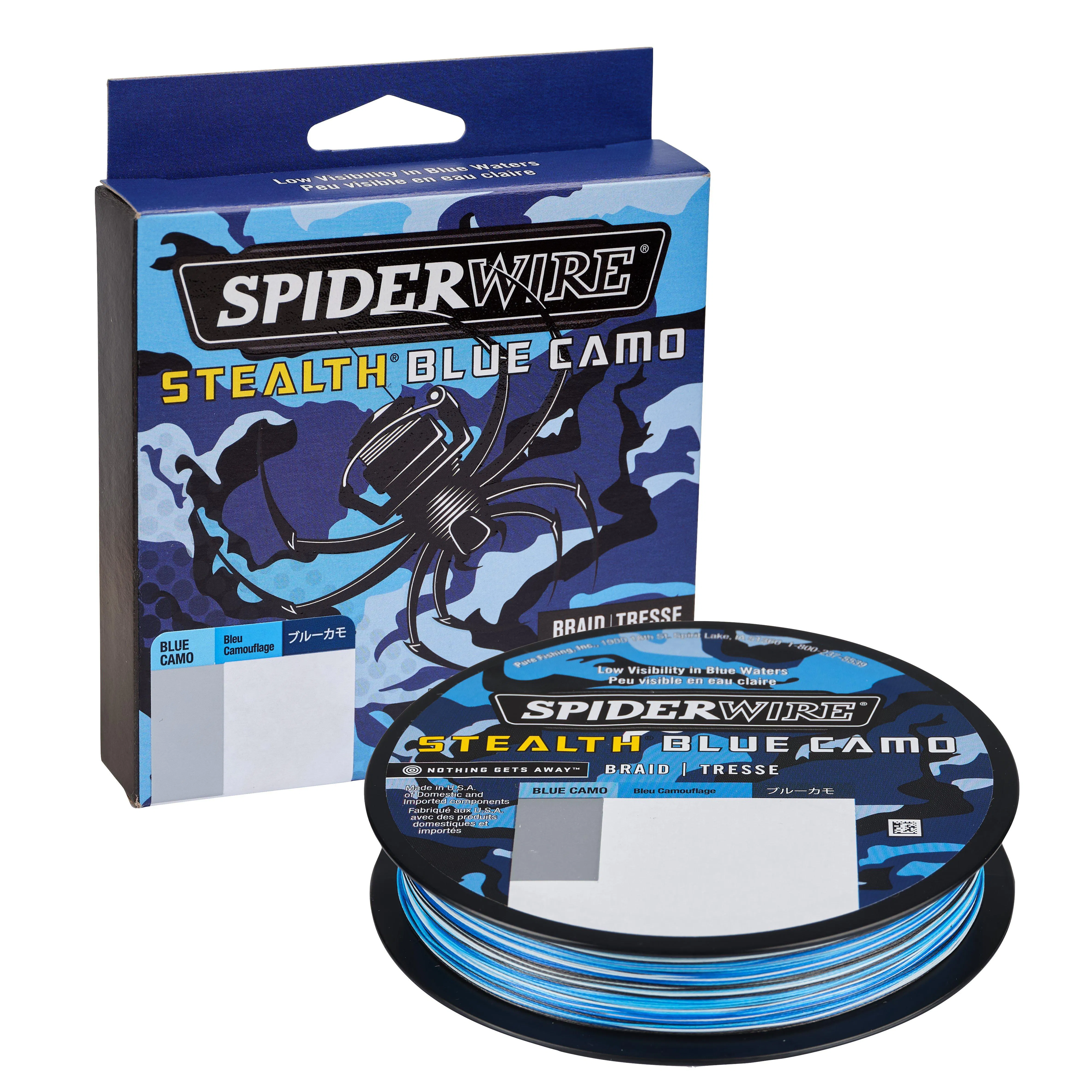 spiderwire stealth blue camo braid 15lb 125yds
