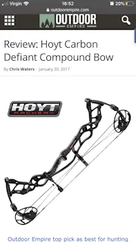 Hoyt carbon defiant compound bow