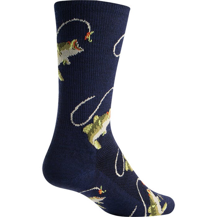 SOCKGUY Fish-On 6" Wool Crew  - Size: S/M-img-0